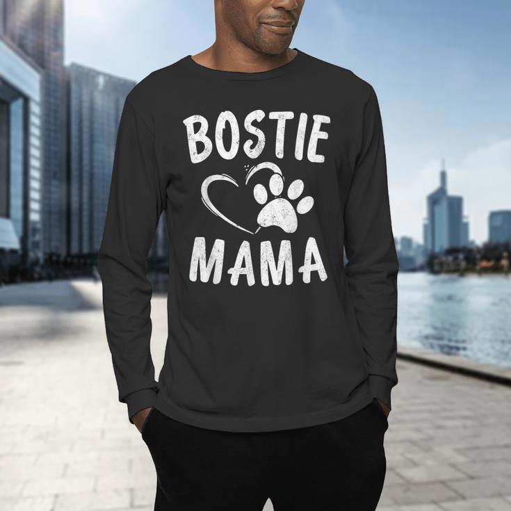 Fun Bostie Mama Dog Lover Apparel Boston Terrier Mom Men's Long Sleeve T-Shirt, gift for family, gift for coworker