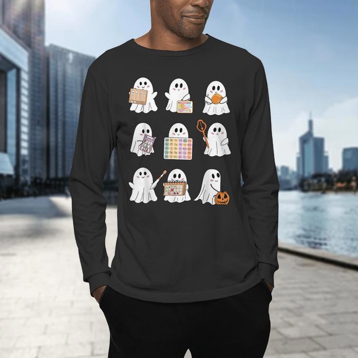 Ghost Speech Therapy Teacher Spooky Season Halloween Men's Long Sleeve T-Shirt, gift for family, gift for coworker