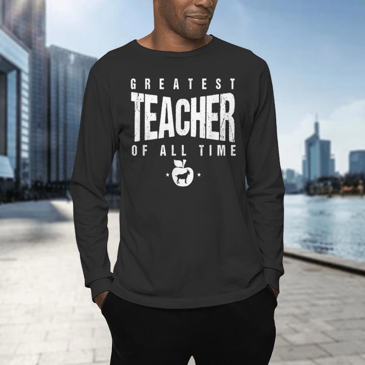 Greatest Teacher Of All Time Teachers Day 1 Teacher Goat Men's Long Sleeve T-Shirt, gift for family, gift for coworker Greatest Teacher Of All Time Teachers Day 1 Teacher Goat Men's Long Sleeve T-Shirt, gift for family, gift for coworker