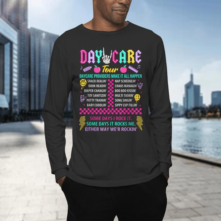 Groovy Day Care Some Days I Rock It Day Care Teacher Life Men's Long Sleeve T-Shirt, gift for family, gift for coworker