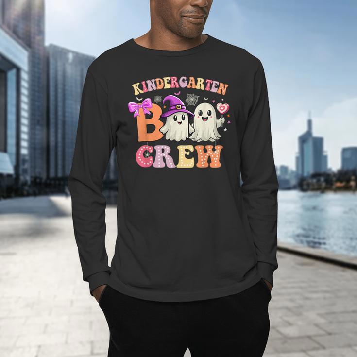 Groovy Kindergarten Boo Crew Kinder Halloween Teacher Kids Men's Long Sleeve T-Shirt, gift for family, gift for coworker Groovy Kindergarten Boo Crew Kinder Halloween Teacher Kids Men's Long Sleeve T-Shirt, gift for family, gift for coworker