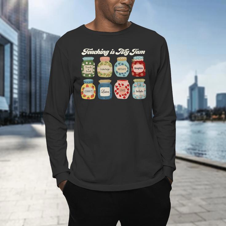 Groovy Teaching Is My Jam Teacher Appreciation Men's Long Sleeve T-Shirt, gift for family, gift for coworker Groovy Teaching Is My Jam Teacher Appreciation Men's Long Sleeve T-Shirt, gift for family, gift for coworker