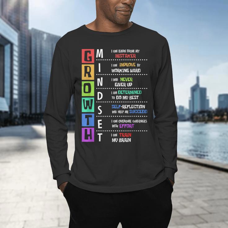 Growth Mindset Positive Motivational Classroom Teacher Learn Men's Long Sleeve T-Shirt, gift for family, gift for coworker Growth Mindset Positive Motivational Classroom Teacher Learn Men's Long Sleeve T-Shirt, gift for family, gift for coworker
