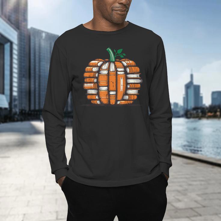 Halloween Books Pumpkin Reading Teacher Fall Men Women Men's Long Sleeve T-Shirt, gift for family, gift for coworker Halloween Books Pumpkin Reading Teacher Fall Men Women Men's Long Sleeve T-Shirt, gift for family, gift for coworker