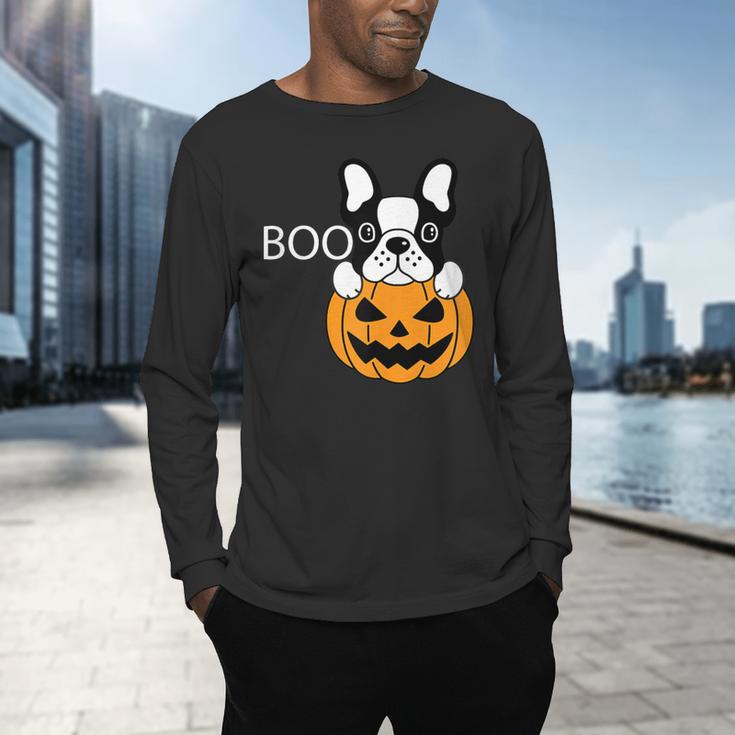 The Halloween Boston Terrier Men's Long Sleeve T-Shirt, gift for family, gift for coworker