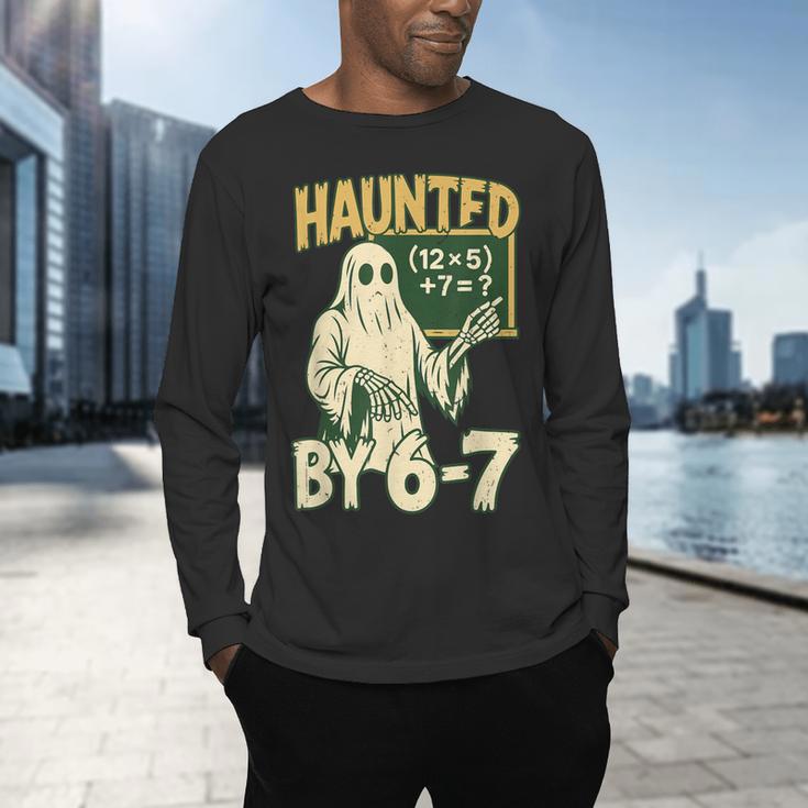 Halloween Costume Haunted By 67 Ghost Math Teacher Professor Men's Long Sleeve T-Shirt, gift for family, gift for coworker Halloween Costume Haunted By 67 Ghost Math Teacher Professor Men's Long Sleeve T-Shirt, gift for family, gift for coworker