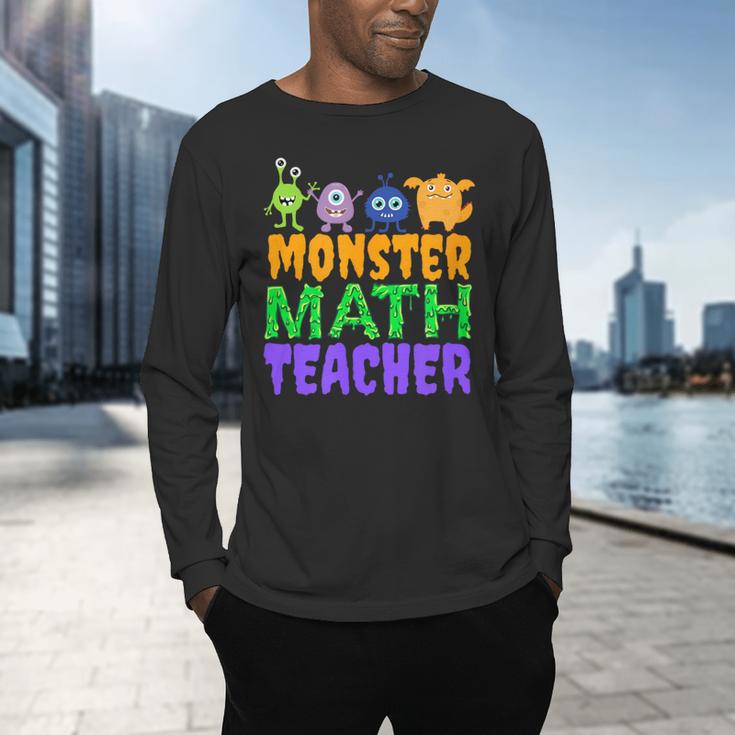 Halloween Monster Math Teacher Men Women Men's Long Sleeve T-Shirt, gift for family, gift for coworker Halloween Monster Math Teacher Men Women Men's Long Sleeve T-Shirt, gift for family, gift for coworker