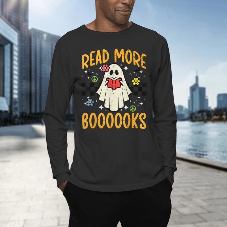 Halloween Read More Books Retro Costume Teacher Women Girls Men's Long Sleeve T-Shirt, gift for family, gift for coworker