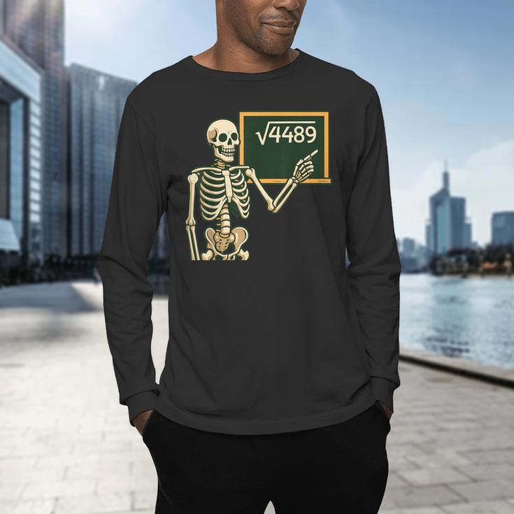 Halloween Skeleton 67 Meme Square Root 4489 Math Teacher Men's Long Sleeve T-Shirt, gift for family, gift for coworker Halloween Skeleton 67 Meme Square Root 4489 Math Teacher Men's Long Sleeve T-Shirt, gift for family, gift for coworker