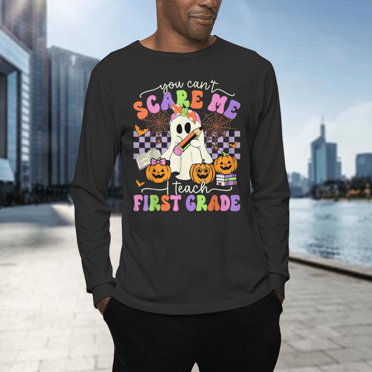 Halloween Teacher You Can't Scare Me I Teach First Grade Men's Long Sleeve T-Shirt, gift for family, gift for coworker Halloween Teacher You Can't Scare Me I Teach First Grade Men's Long Sleeve T-Shirt, gift for family, gift for coworker