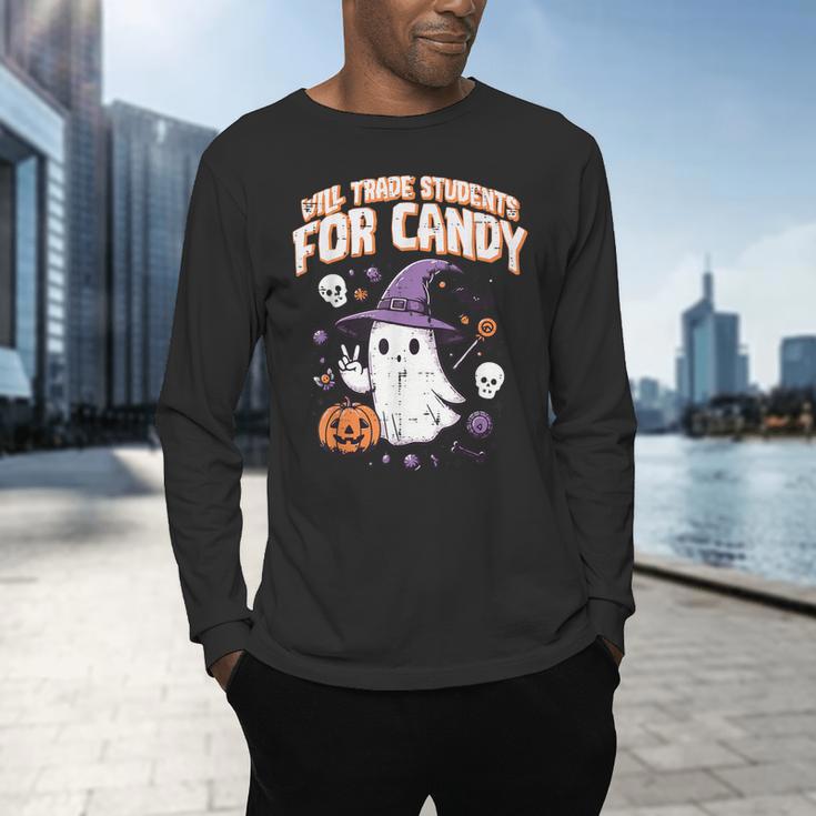 Halloween Teacher Trade Students For Candy Costume Women Men's Long Sleeve T-Shirt, gift for family, gift for coworker Halloween Teacher Trade Students For Candy Costume Women Men's Long Sleeve T-Shirt, gift for family, gift for coworker