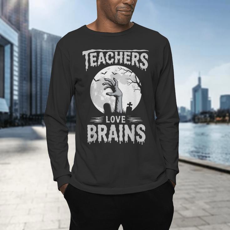 Halloween Teacher Tshirts Zombie Teachers Love Brains Men's Long Sleeve T-Shirt, gift for family, gift for coworker Halloween Teacher Tshirts Zombie Teachers Love Brains Men's Long Sleeve T-Shirt, gift for family, gift for coworker
