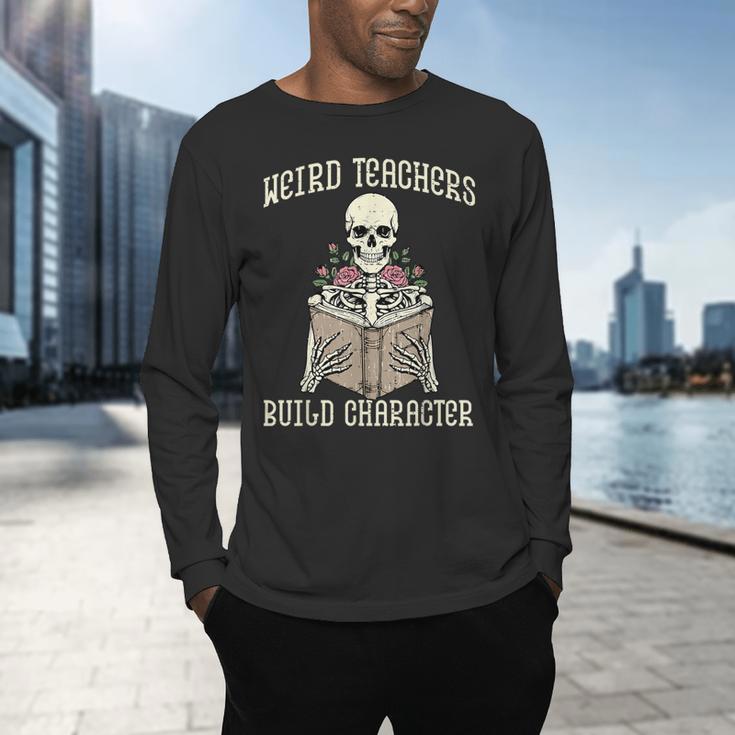Halloween Weird Teachers Build Character Costume Men Women Men's Long Sleeve T-Shirt, gift for family, gift for coworker Halloween Weird Teachers Build Character Costume Men Women Men's Long Sleeve T-Shirt, gift for family, gift for coworker