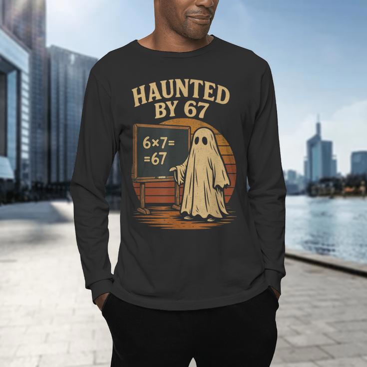 Haunted By 67 Ghost Math Joke Student Halloween Nerd Teacher Men's Long Sleeve T-Shirt, gift for family, gift for coworker Haunted By 67 Ghost Math Joke Student Halloween Nerd Teacher Men's Long Sleeve T-Shirt, gift for family, gift for coworker