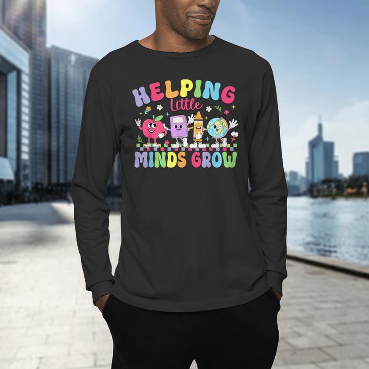 Helping Little Minds Grow Teacher Life Back To School Men's Long Sleeve T-Shirt, gift for family, gift for coworker Helping Little Minds Grow Teacher Life Back To School Men's Long Sleeve T-Shirt, gift for family, gift for coworker