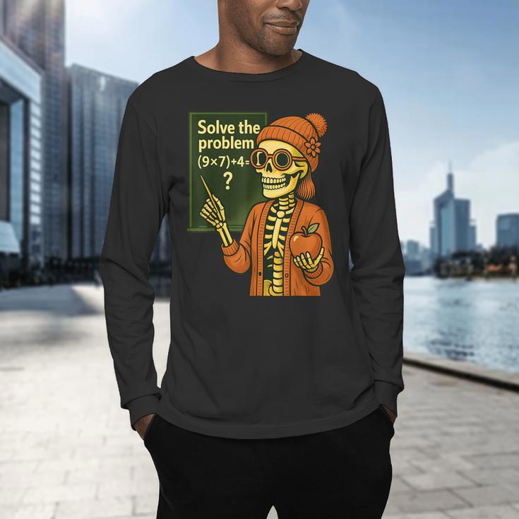 HUGvyn Halloween Skeleton Six Seven 67 Meme PEMDAS Teacher Men's Long Sleeve T-Shirt, gift for family, gift for coworker HUGvyn Halloween Skeleton Six Seven 67 Meme PEMDAS Teacher Men's Long Sleeve T-Shirt, gift for family, gift for coworker