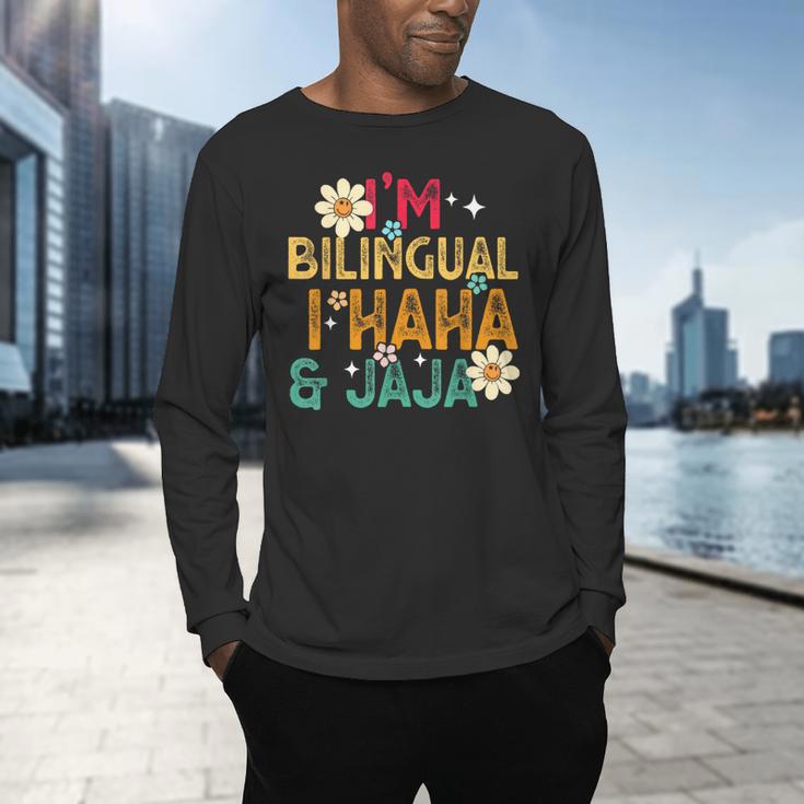 I’m Bilingual I Haha And Jaja Spanish Teacher Bilingual For Men Women Girls Kids Men's Long Sleeve T-Shirt, gift for family, gift for coworker