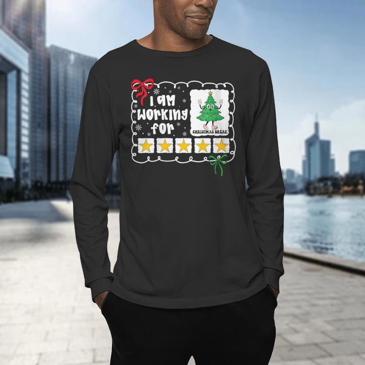 I'm Working For Christmas Break 5 Stars Christmas Teacher Men's Long Sleeve T-Shirt, gift for family, gift for coworker I'm Working For Christmas Break 5 Stars Christmas Teacher Men's Long Sleeve T-Shirt, gift for family, gift for coworker