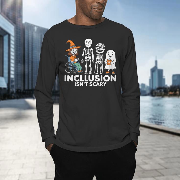 Inclusion Isn't Scary SLP Halloween Costume Sped Teacher Men's Long Sleeve T-Shirt, gift for family, gift for coworker Inclusion Isn't Scary SLP Halloween Costume Sped Teacher Men's Long Sleeve T-Shirt, gift for family, gift for coworker