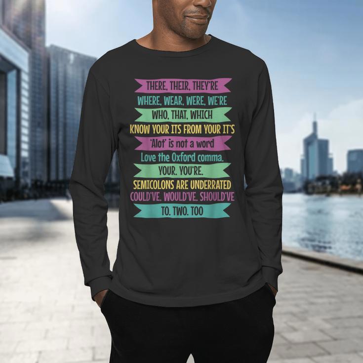 Their There And They'Re English Teacher Men Women Men's Long Sleeve T-Shirt, gift for family, gift for coworker