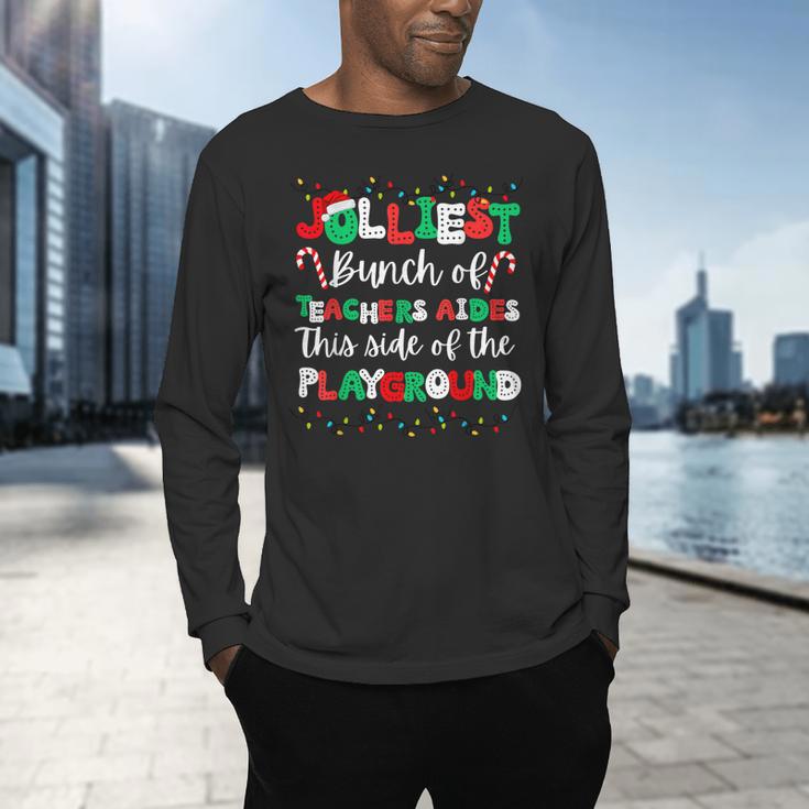 Jolliest Bunch Of Teachers Aides This Side Of The Playground Men's Long Sleeve T-Shirt, gift for family, gift for coworker Jolliest Bunch Of Teachers Aides This Side Of The Playground Men's Long Sleeve T-Shirt, gift for family, gift for coworker