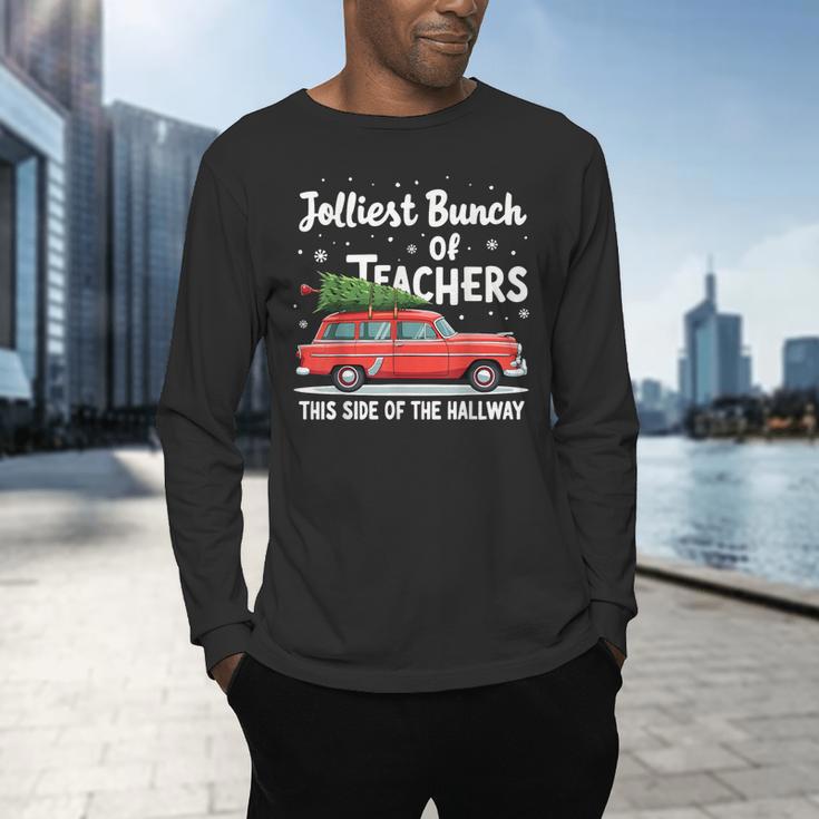 Jolliest Bunch Of Teachers This Side Of The Hallway Xmas PJ Men's Long Sleeve T-Shirt, gift for family, gift for coworker