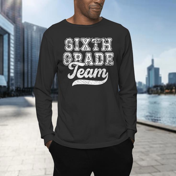 Kids Teacher Sixth Grade Retro Back To School Team 6th Grade Men's Long Sleeve T-Shirt, gift for family, gift for coworker Kids Teacher Sixth Grade Retro Back To School Team 6th Grade Men's Long Sleeve T-Shirt, gift for family, gift for coworker