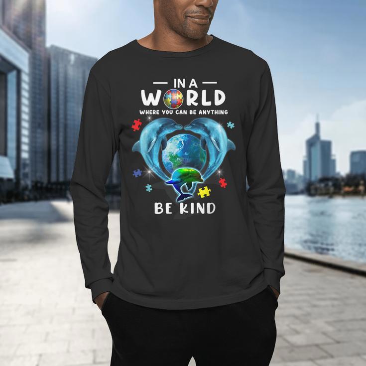 Be Kind Dolphin Autism Awareness Back To School Teacher Men Women Kids Men's Long Sleeve T-Shirt, gift for family, gift for coworker Be Kind Dolphin Autism Awareness Back To School Teacher Men Women Kids Men's Long Sleeve T-Shirt, gift for family, gift for coworker