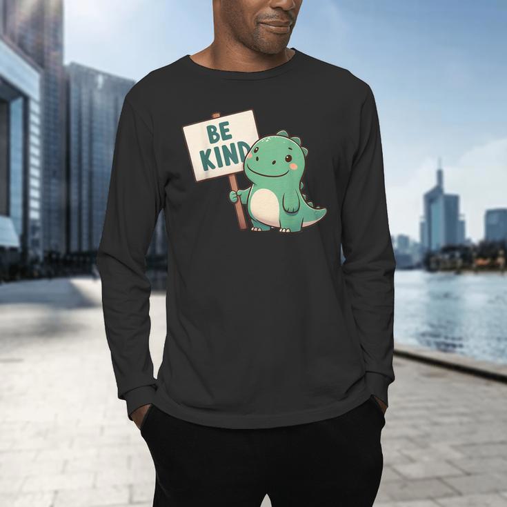 Be Kind Teacher Anti-Bullying Dino Kindness Women Men Boys Men's Long Sleeve T-Shirt, gift for family, gift for coworker