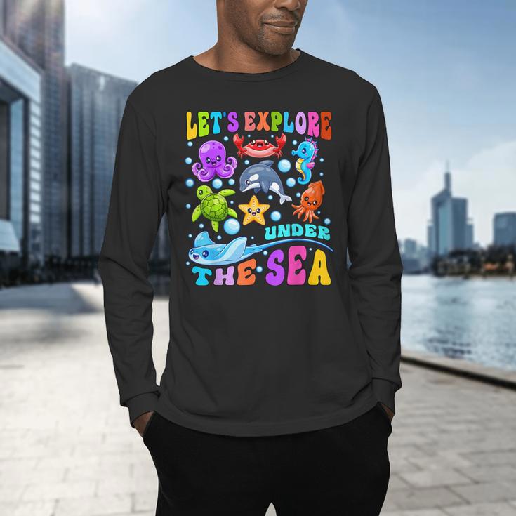 Let's Explore Under The Sea Back To School Student Teacher Men's Long Sleeve T-Shirt, gift for family, gift for coworker Let's Explore Under The Sea Back To School Student Teacher Men's Long Sleeve T-Shirt, gift for family, gift for coworker