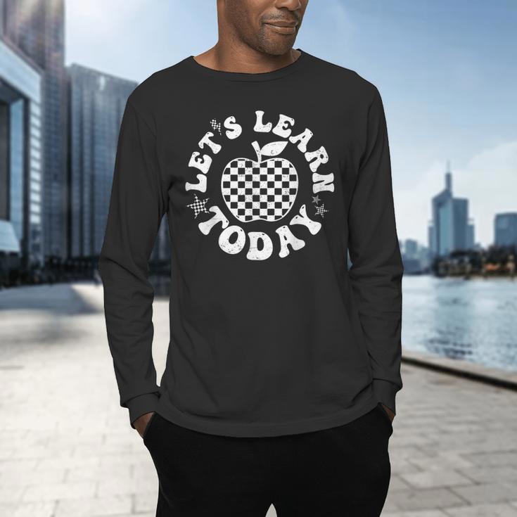 Let's Learn Today Checkered Apple Back To School Teacher Men's Long Sleeve T-Shirt, gift for family, gift for coworker Let's Learn Today Checkered Apple Back To School Teacher Men's Long Sleeve T-Shirt, gift for family, gift for coworker