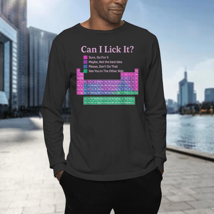 Can I Lick It Periodic Table Teacher Student Kids Men's Long Sleeve T-Shirt, gift for family, gift for coworker Can I Lick It Periodic Table Teacher Student Kids Men's Long Sleeve T-Shirt, gift for family, gift for coworker