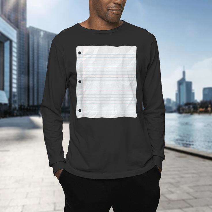 Lined Paper Notebook Halloween Costume For Students Teachers For Men Women Kids Men's Long Sleeve T-Shirt, gift for family, gift for coworker