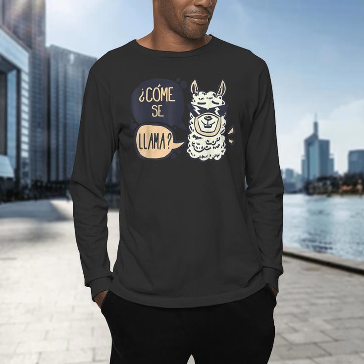 Llama Shirt English Teacher School Student ESL Joke Men's Long Sleeve T-Shirt, gift for family, gift for coworker