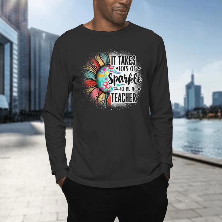 It Take Lots Of Sparkle To Be A Teacher With Sunflower Men's Long Sleeve T-Shirt, gift for family, gift for coworker It Take Lots Of Sparkle To Be A Teacher With Sunflower Men's Long Sleeve T-Shirt, gift for family, gift for coworker
