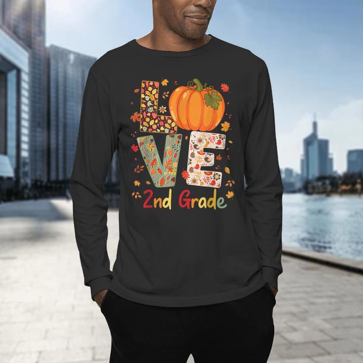 Love 2nd Grade Happy Fall Thanksgiving For 2nd Teacher For Men Women Girls Kids Men's Long Sleeve T-Shirt, gift for family, gift for coworker Love 2nd Grade Happy Fall Thanksgiving For 2nd Teacher For Men Women Girls Kids Men's Long Sleeve T-Shirt, gift for family, gift for coworker