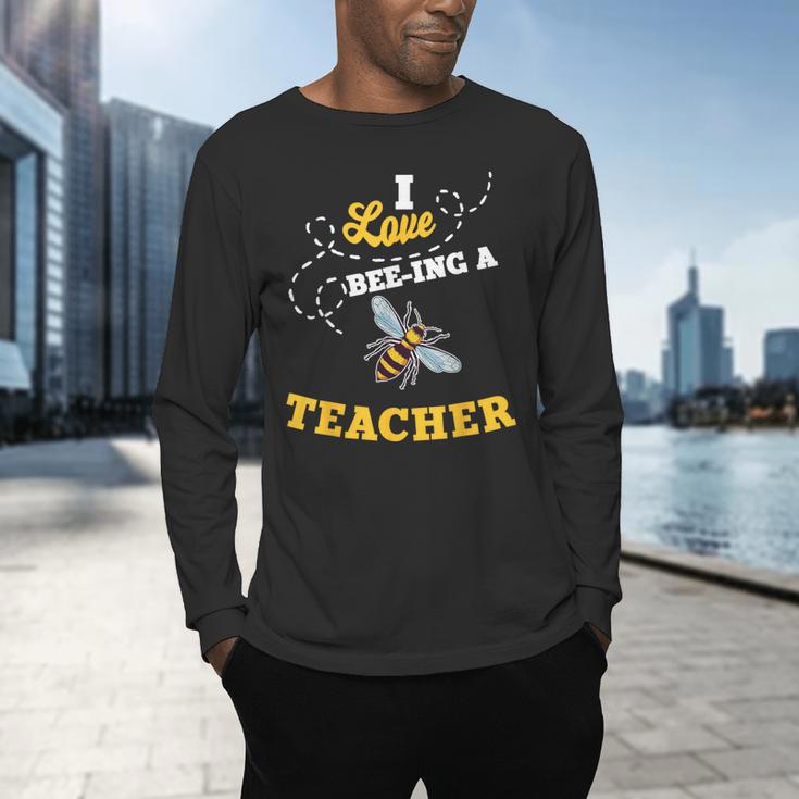 I Love Bee-Ing A Teacher Honey Bee Job Profession Men's Long Sleeve T-Shirt, gift for family, gift for coworker I Love Bee-Ing A Teacher Honey Bee Job Profession Men's Long Sleeve T-Shirt, gift for family, gift for coworker