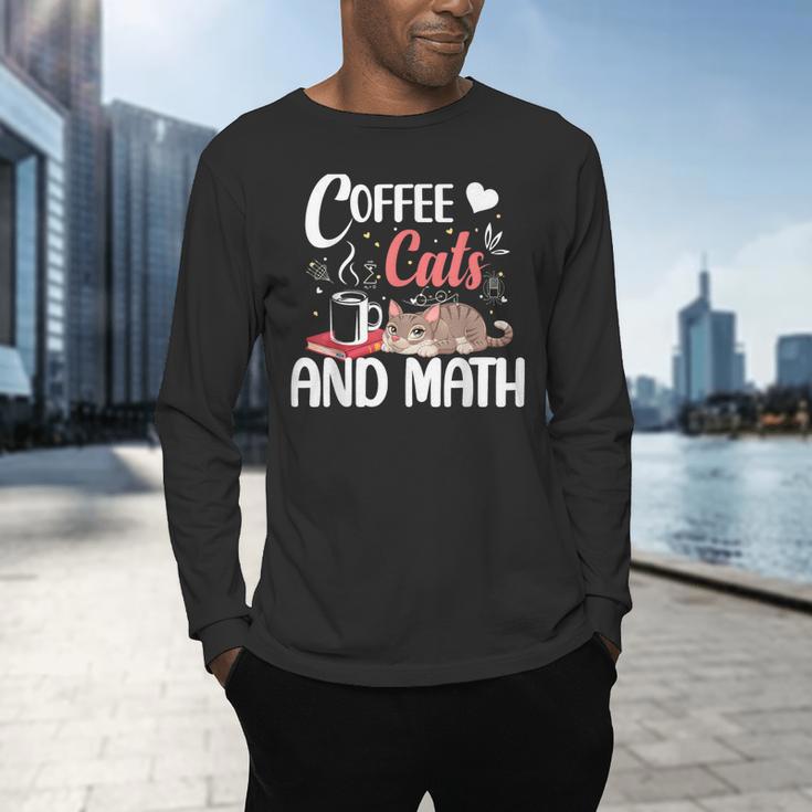 I Love Math Cats And Coffee Heart Mathematics Teacher Men's Long Sleeve T-Shirt, gift for family, gift for coworker I Love Math Cats And Coffee Heart Mathematics Teacher Men's Long Sleeve T-Shirt, gift for family, gift for coworker