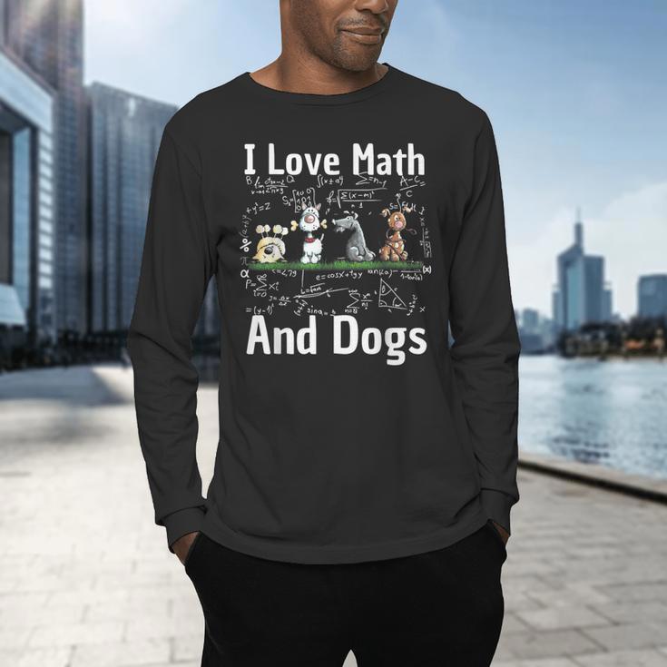 I Love Maths And Dogs Puppy Dog Lover Teacher Student Men's Long Sleeve T-Shirt, gift for family, gift for coworker I Love Maths And Dogs Puppy Dog Lover Teacher Student Men's Long Sleeve T-Shirt, gift for family, gift for coworker