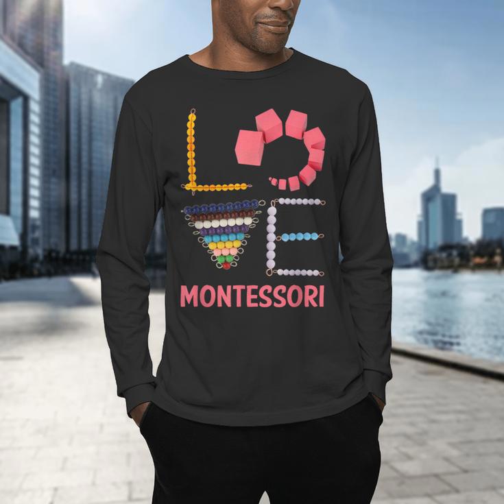 Love Montessori Education Math Teacher Men's Long Sleeve T-Shirt, gift for family, gift for coworker