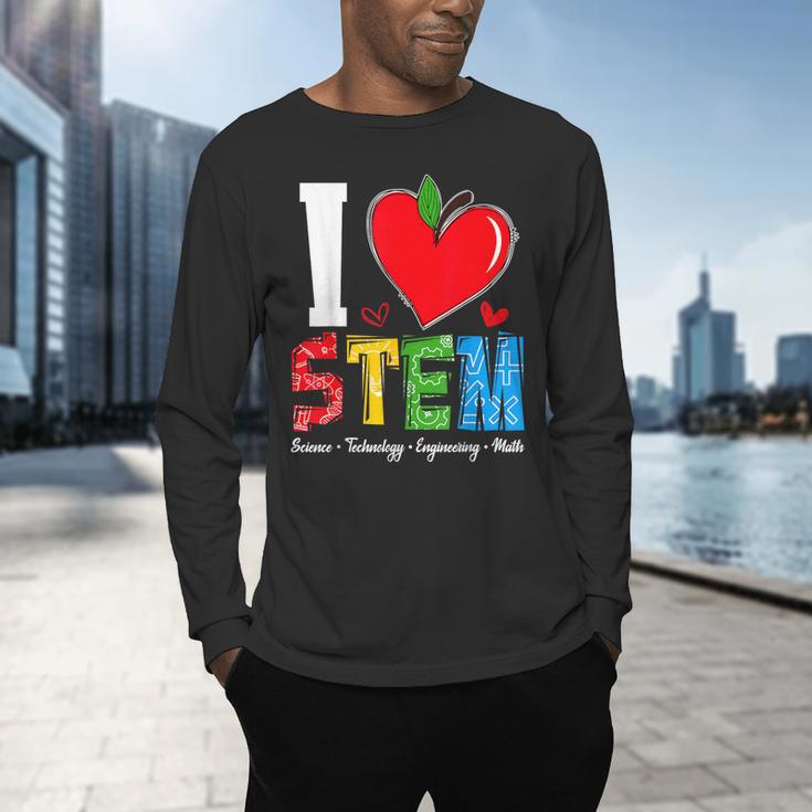 I Love STEM Student Teacher 1st Day Of School Back To School Men's Long Sleeve T-Shirt, gift for family, gift for coworker
