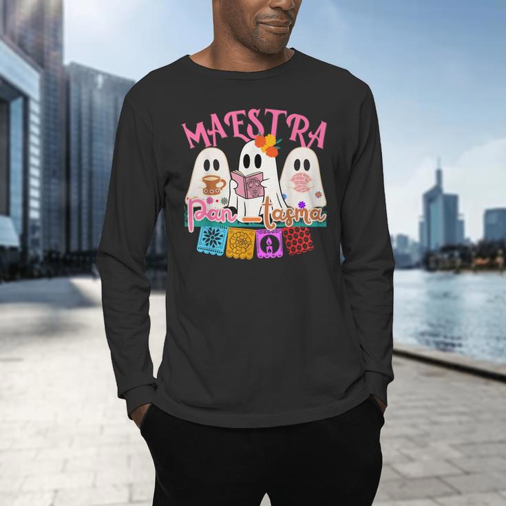 Maestra Pantasmas Conchas Teacher Mexican Halloween Men's Long Sleeve T-Shirt, gift for family, gift for coworker Maestra Pantasmas Conchas Teacher Mexican Halloween Men's Long Sleeve T-Shirt, gift for family, gift for coworker