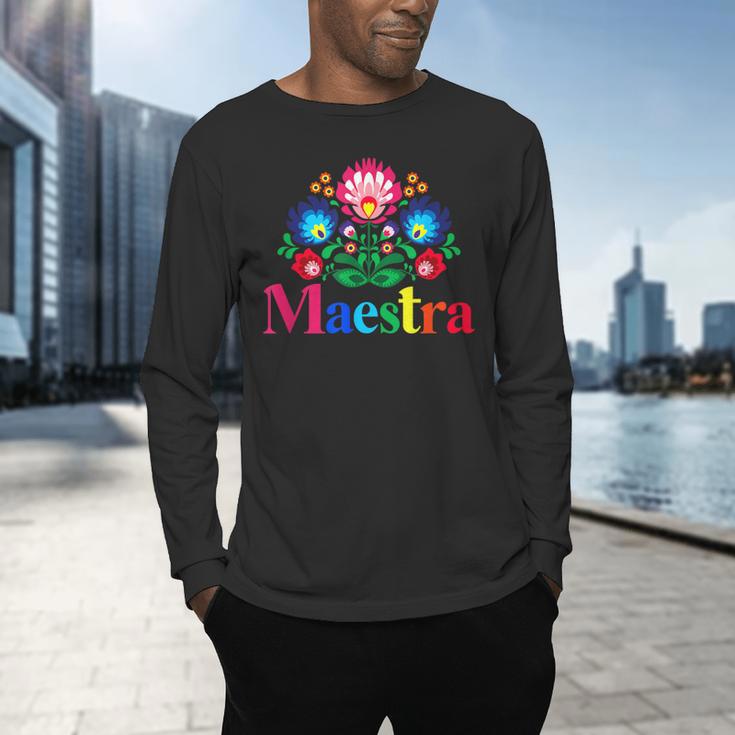 Maestra Proud Spanish Teacher Bilingual Teacher Latina Men's Long Sleeve T-Shirt, gift for family, gift for coworker Maestra Proud Spanish Teacher Bilingual Teacher Latina Men's Long Sleeve T-Shirt, gift for family, gift for coworker