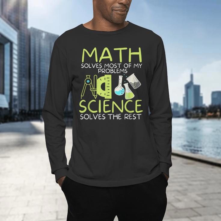 Math Solves Most Of My Problems Science Math Science Teacher Men's Long Sleeve T-Shirt, gift for family, gift for coworker Math Solves Most Of My Problems Science Math Science Teacher Men's Long Sleeve T-Shirt, gift for family, gift for coworker