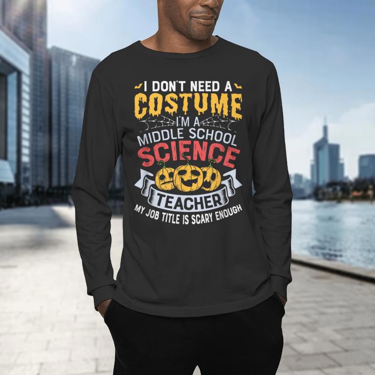 Middle School Science Teacher Halloween Costume For Men Women Men's Long Sleeve T-Shirt, gift for family, gift for coworker Middle School Science Teacher Halloween Costume For Men Women Men's Long Sleeve T-Shirt, gift for family, gift for coworker