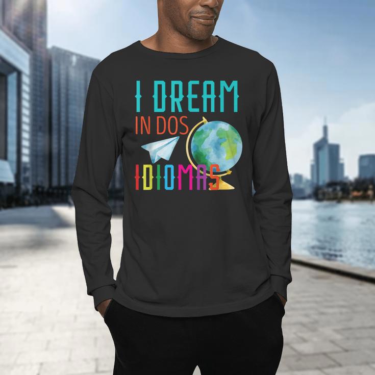 Multilingual Teacher In Dos Idiomas Linguist Language Men's Long Sleeve T-Shirt, gift for family, gift for coworker Multilingual Teacher In Dos Idiomas Linguist Language Men's Long Sleeve T-Shirt, gift for family, gift for coworker