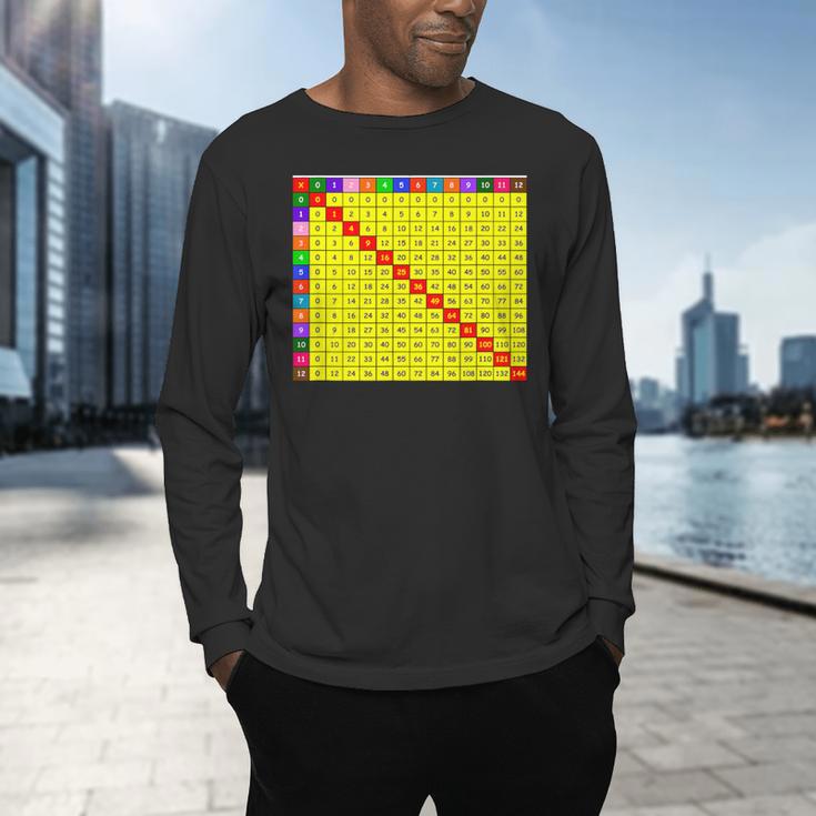 Multiplication Table Chart Math Shirt Teacher Student Outfit For Men Women Girls Kids Men's Long Sleeve T-Shirt, gift for family, gift for coworker