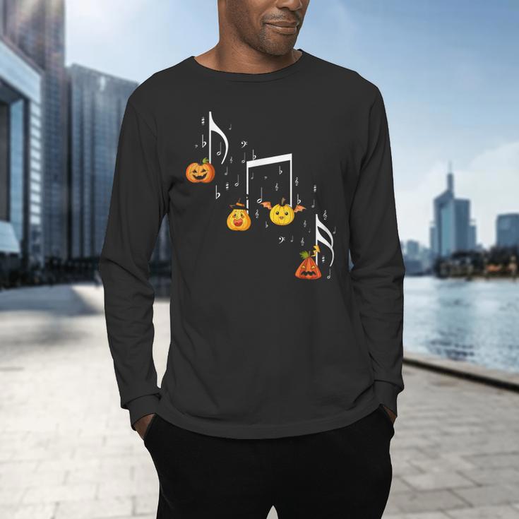 Music Note Pumpkin Fall Music Teacher Halloween Costume Men's Long Sleeve T-Shirt, gift for family, gift for coworker