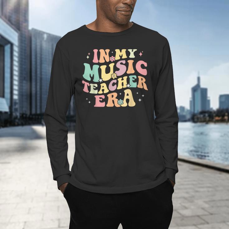 In My Music Teacher Era Retro Back To School Musician Band Men Women Men's Long Sleeve T-Shirt, gift for family, gift for coworker