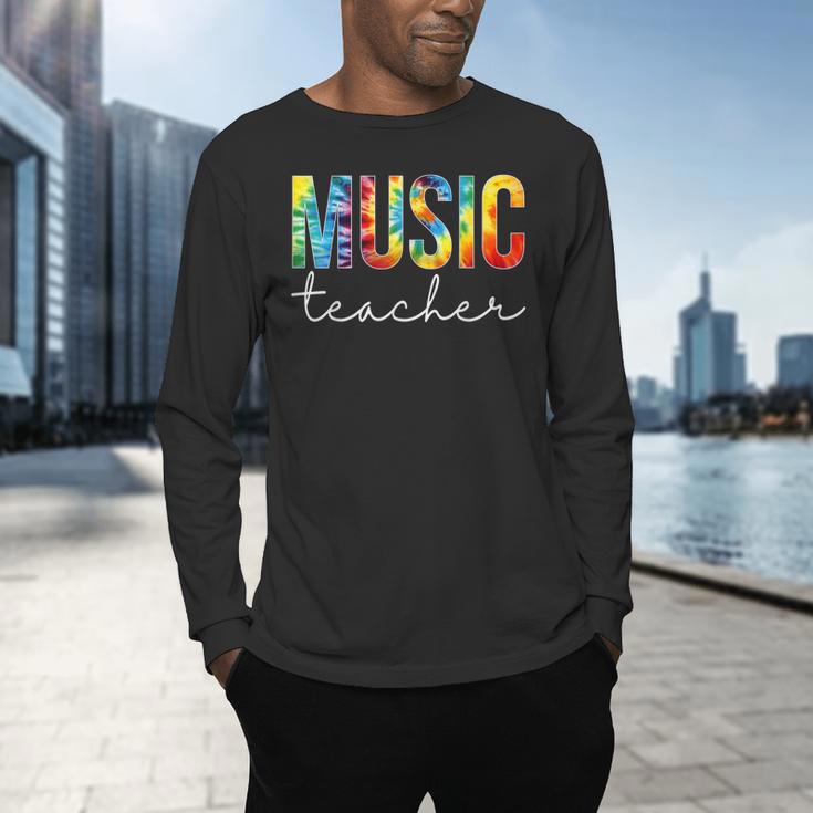 Music Teacher Tie Dye Appreciation Day Hello Back To School Men Women Men's Long Sleeve T-Shirt, gift for family, gift for coworker